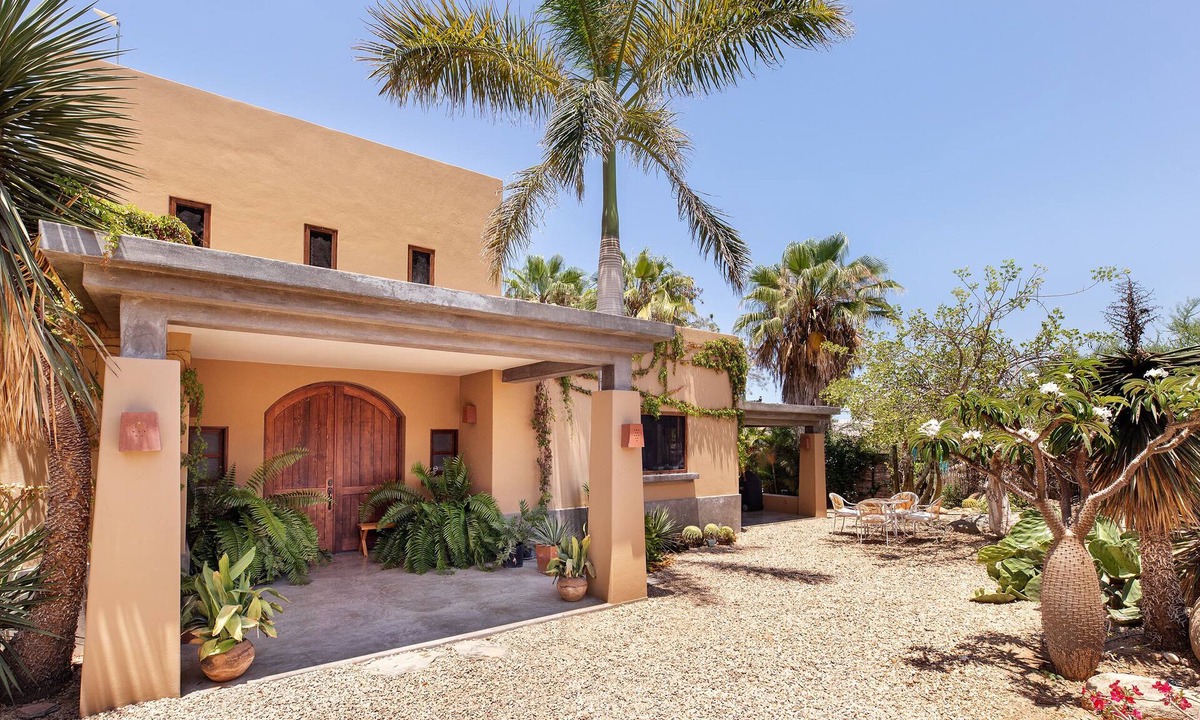 Todos Santos House | Beautiful Adobe Built House with Ocean View, Solar Heated Pool, and Great Garden