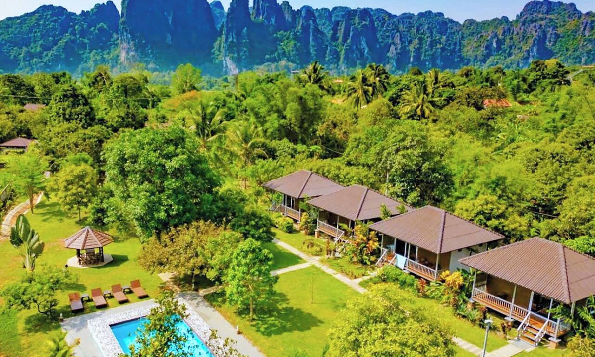Vang Vieng Hotel | H&V Bungalow Vangvieng