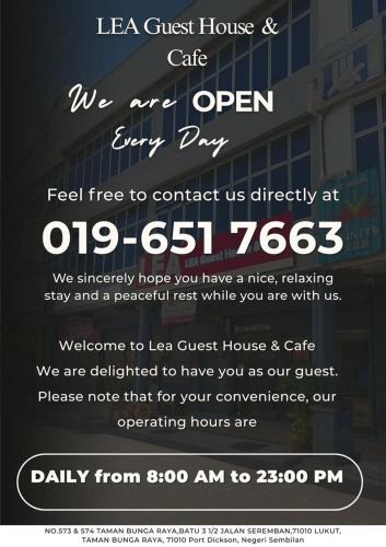 Port Dickson Hostel | LEA GUEST HOUSE & CAFE Lukut