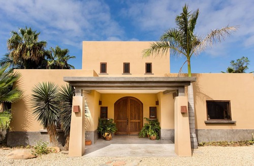 Todos Santos House | Beautiful Adobe Built House with Ocean View, Solar Heated Pool, and Great Garden