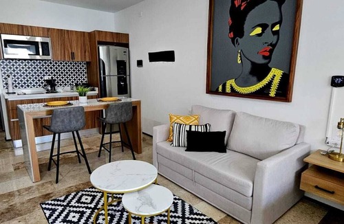 Gonzalo Guerrero Apartment | Chic Upper-Floor Condo with Rooftop Ocean Views Steps from Mamitas Beach 5th Ave