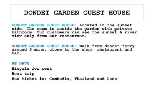 Don Det House | DONDET Garden Guest House