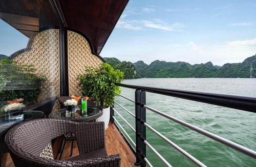Ha Long Boat Rental | La Casta Cruise Luxury Ha Long Bay Experience Private Cabin with Ocean View Balcony and Bathtub