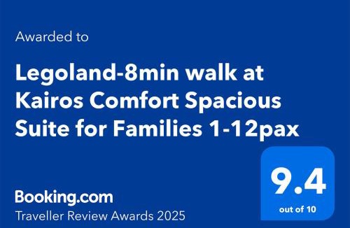 Medini Apartment | Legoland -8min Walk-Spacious Kids friendly -500MBS-1-12Pax Kairos Stay