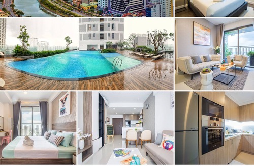 Bach Dang Riverside Apartment | MIX 2 APARTMENTS SAME BUILDING HIGH FLOOR NEAR CENTER W FREE GYM & POOL
