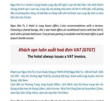 Long Xuyen Hotel | Ngoc Kha Tu 1 Hotel