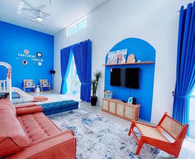 Tasek Gelugor House | Santorini Vibes Penang - Tasek Gelugor