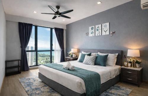 Seri Tanjung Pinang Apartment | Seaview High Floor 2BR Suite Bathtub & Sauna near Gurney Jazz Suites 21
