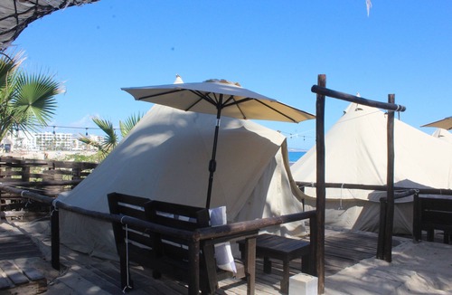 Luis Donaldo Colosio RV Rental | TIPI WITH A/C IN FRONT OF BEAUTIFUL BEACH Wake up with the sunrise and the waves!