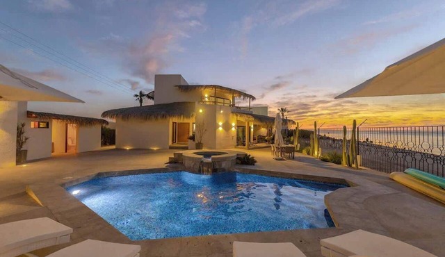 Beachfront Villa with Heated Pool