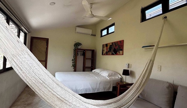 Bungalow doble, cama Queen, cocina completa