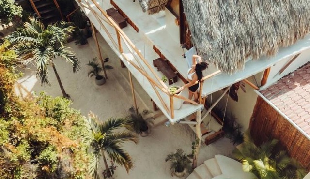 Casa Balam Holbox, 6 boutique, beach-style A-frame cabañas, fully equipped shared outdoor kitchen, self check in in Isla Holbox