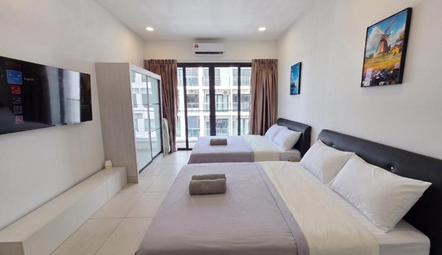 Cozy Studio P'Residence Batu Kawa Emart - Netflix & Pool