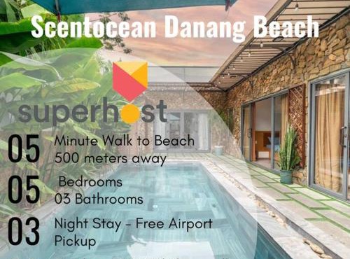 FreePickUp Pool 5 BRs Villa,5 Mins Walk to Beach