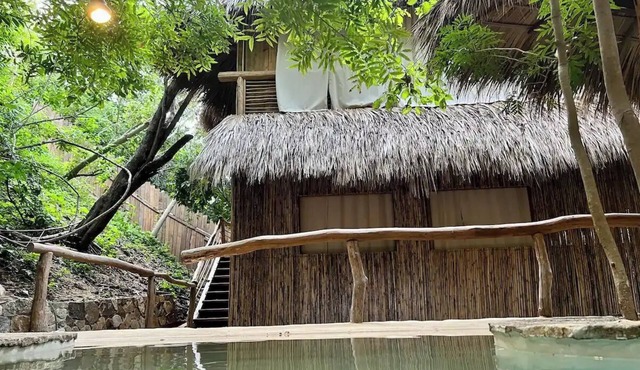 Huge full private villa in front of virgin bay