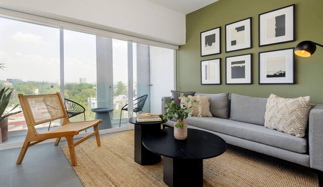 Modern 2BR Duplex, with balcony.