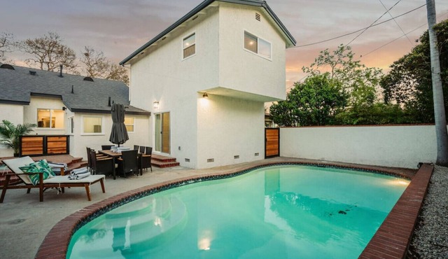 *New* modern pool home + 5 mi to beach + sleeps 14 in Long Beach