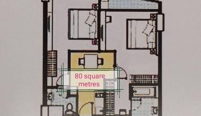 Private Lux wooden design 2 bedrooms 80sqm condo EN/CN
