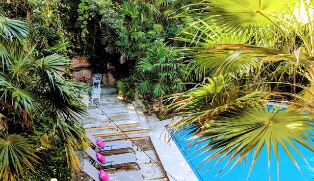 Steps to Ocean Playacar Villa Private Pool hosts 25+ guest