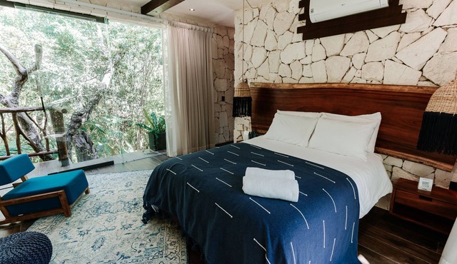 Tulum Jungle Villa 2BR and 2 Sofas in Living Room, complete with full bathrooms!