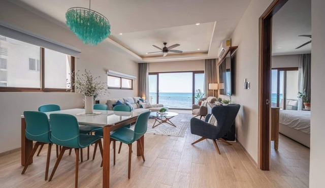 Wake up to turquoise waters at Isla Bliss 🌴 — a luxury 3-bedroom oceanfront condo just minutes from Isla Mujeres’ best dining and beaches. Enjoy a 90" Smart TV, stunning views, fast WiFi, and easy self-check-in for the perfect island escape. 🌊✨
